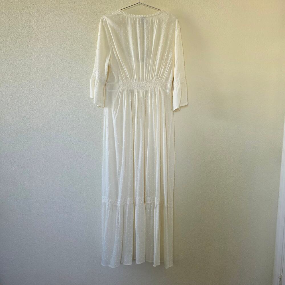 Knox Rose Swiss Dot Maxi Dress Ivory Women Size XL Boho Cottagecore Prairie NEW - Picture 9 of 10